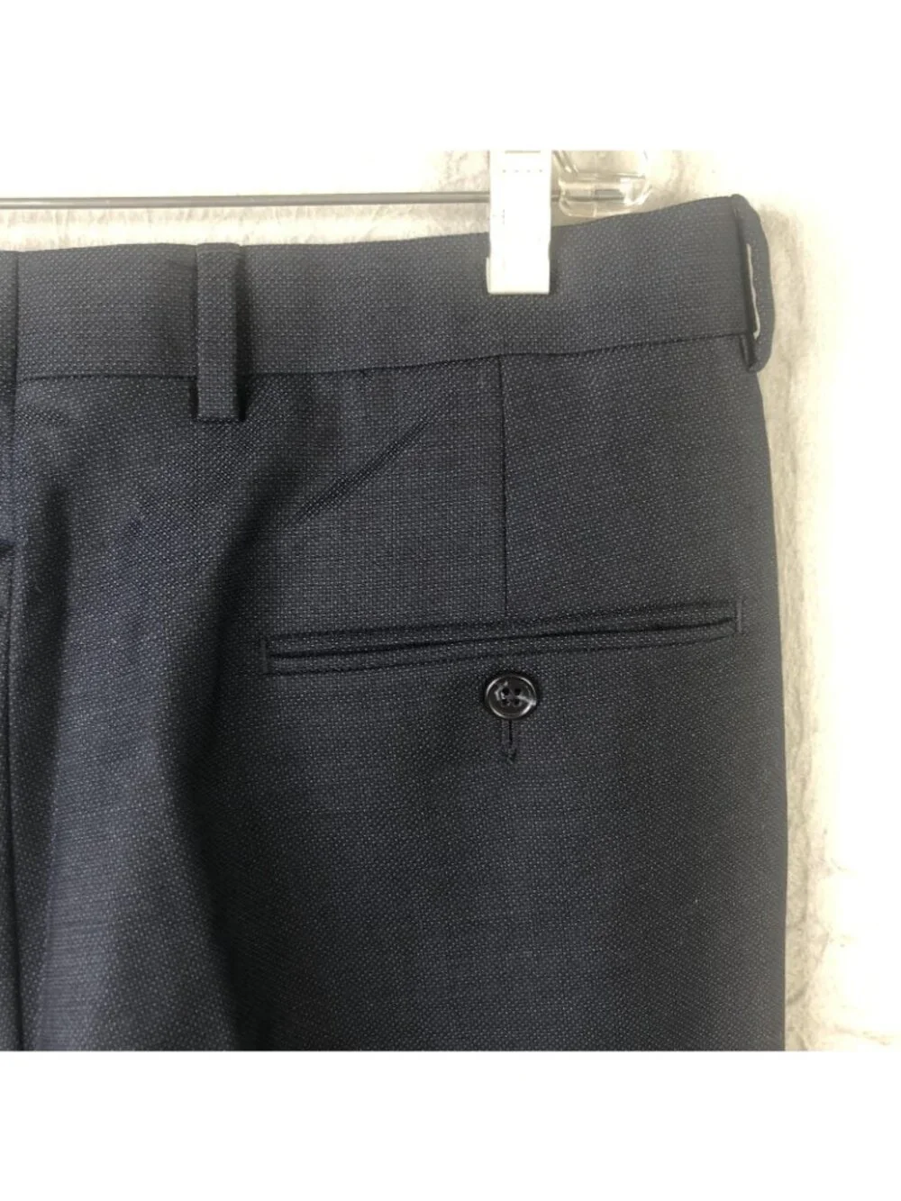 Hart Schaffner Marx Pants Mens 35 Blue Wool Performance Traveler Chicago Fit - Picture 15 of 15